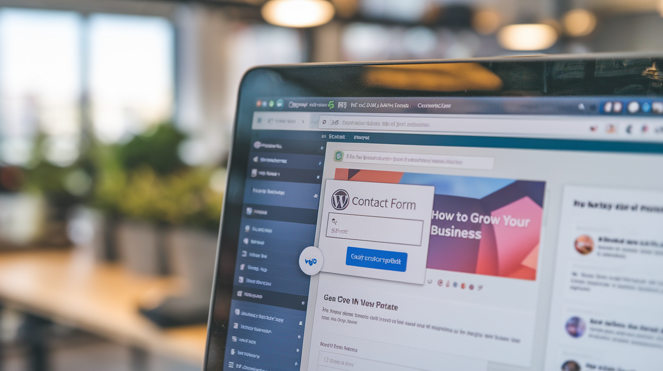Creating a contact form in WordPress for website engagement.
